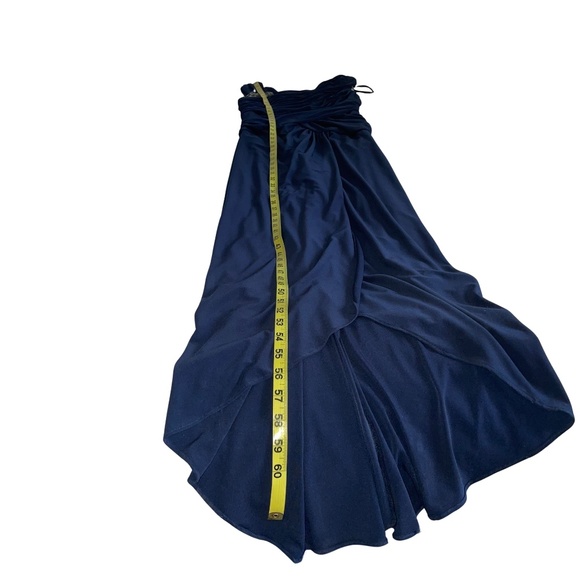 Adrianna Papell Women's Evening Gown Navy Blue Shirred Beaded Sleeveless Sz 10 - Picture 9 of 15